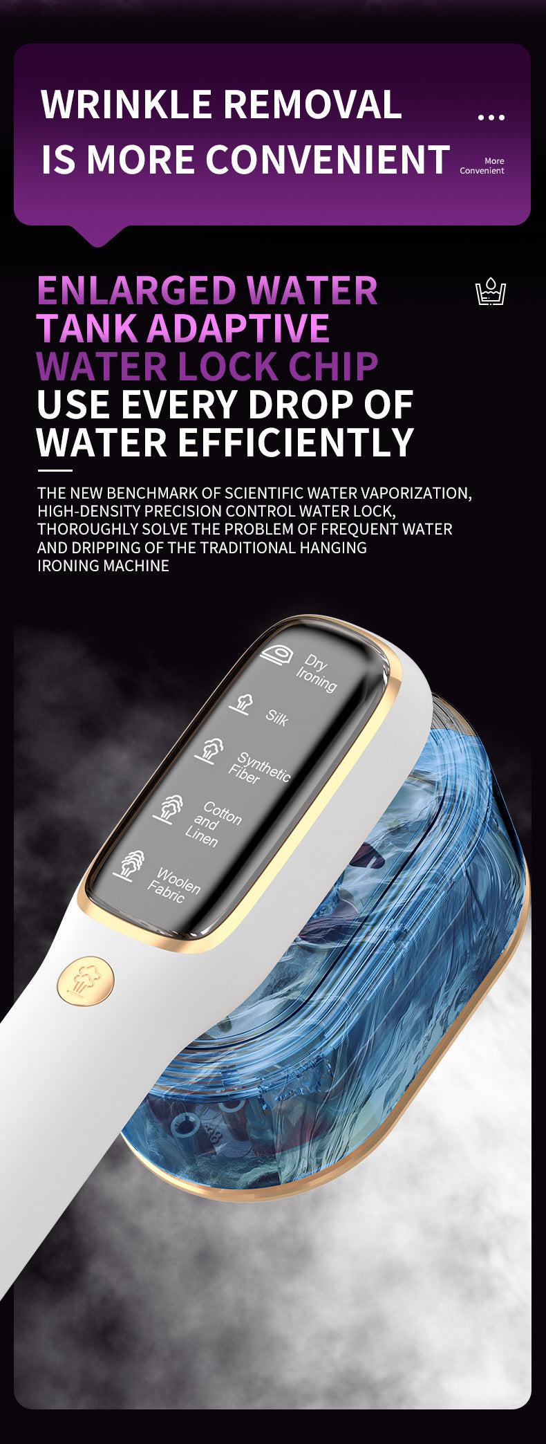 Portable Handheld Garment Steamer & Mini Iron Smart Temp Control – White