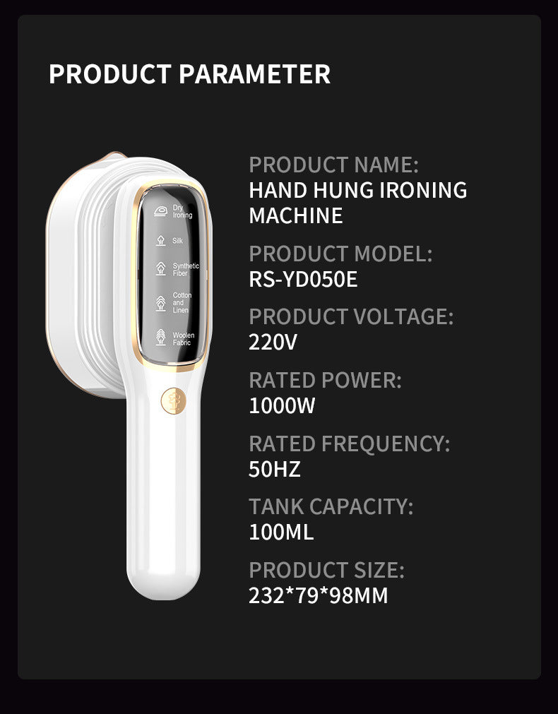 Portable Handheld Garment Steamer & Mini Iron Smart Temp Control – White