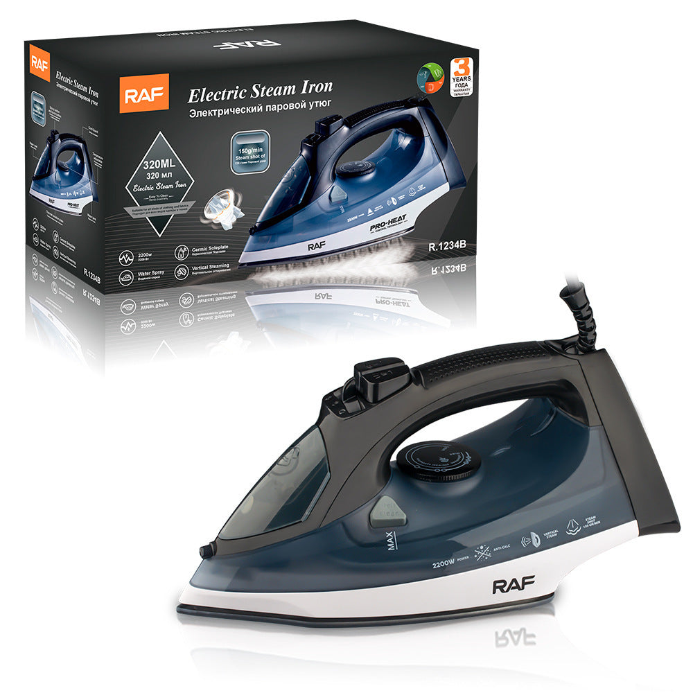 2200W Electric Steam Iron Ceramic Soleplate Vertical Steam Function – Blue