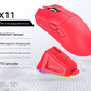 High-Performance Tri-Mode Wireless Gaming Mouse - 22000 DPI, Rechargeable, with RGB Charging Dock(red)