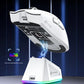 High-Performance Tri-Mode Wireless Gaming Mouse - 22000 DPI, Rechargeable, with RGB Charging Dock(red)