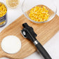 2pc Multifunctional Safe-Cut Can Opener - Smooth Edge, Ergonomic Handle(black)