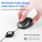 Grey and Black Portable Mini USB Mouse with Retractable Cable - Compact Travel Mouse for PC and Laptop