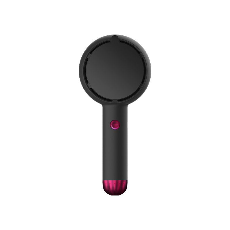 2-in-1 Handheld Fan with LED Makeup Mirror USB Rechargeable – Black
