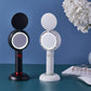 2-in-1 Handheld Fan with LED Makeup Mirror USB Rechargeable – Black
