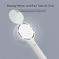 2-in-1 Handheld Fan with LED Makeup Mirror USB Rechargeable – Black