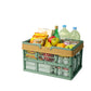 Large Collapsible Storage Basket with Handles - Portable Folding Crate for Shopping, Picnics & Car Trunk(blue)
