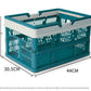 Large Collapsible Storage Basket with Handles - Portable Folding Crate for Shopping, Picnics & Car Trunk(blue)