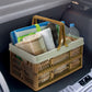 Large Collapsible Storage Basket with Handles - Portable Folding Crate for Shopping, Picnics & Car Trunk(Brown )
