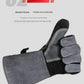 Heavy-Duty Leather Heat Resistant Gloves - 500°C BBQ, Welding & Oven Mitts with Long Cuffs(brown)