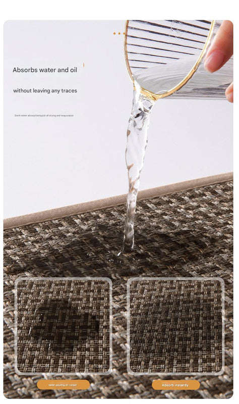 Absorbent & Dirt-Resistant Woven Kitchen Mat - Non-Slip Runner Rug for Home(Interlocking Brown)