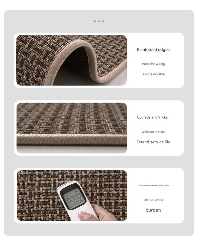 Absorbent & Dirt-Resistant Woven Kitchen Mat - Non-Slip Runner Rug for Home(Interlocking Brown)