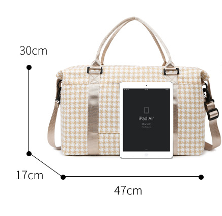 Green Expandable Large Capacity Travel Bag - Short Trip Duffle with Trolley Sleeve, Maternity & Gym Storage (47x17x30 cm)