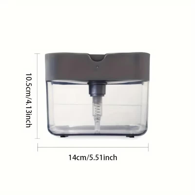 2-Pack Black Kitchen Press-Type Dish Soap Dispenser & Sponge Caddy - 2-in-1 Automatic Liquid Pump for Dish Scrubbers & Scouring Pads