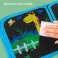 Green dinosaur Portable Reusable Drawing Board for Kids - erasable Doodle Book with Water Chalk Pens - Toddler Travel Activity Toy