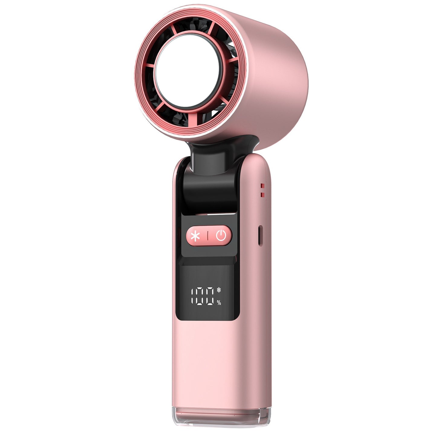 100-Speed Folding Turbo Handheld Fan USB Rechargeable – Pink