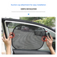 Black Universal Car Window Sun Shade Set - Mesh Fabric UV Protection(One hole-free rear gear + four hole-free side gears)