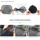 Black Universal Car Window Sun Shade Set - Mesh Fabric UV Protection(One solid rear panel + two angled panels + two solid side panels)