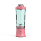 Pink Portable Blender 600ml Personal Smoothie Maker USB Rechargeable Juicer Cup with 6 Stainless Steel Blades 4000mAh Battery for Gym Travel and Camping