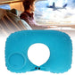 2-PCS Black Inflatable Travel Neck Pillow Press to Inflate U-Shape Soft Flocking Support Cushion for Airplane Car & Camping Portable Air Pump Design