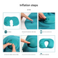 2-PCS Rose red Inflatable Travel Neck Pillow Press to Inflate U-Shape Soft Flocking Support Cushion for Airplane Car & Camping Portable Air Pump Design