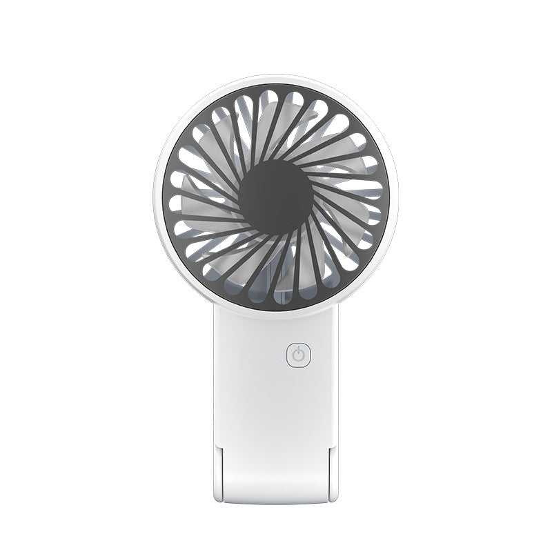 Mini Foldable Handheld Fan 3-Speed USB Rechargeable 2-Pack – White