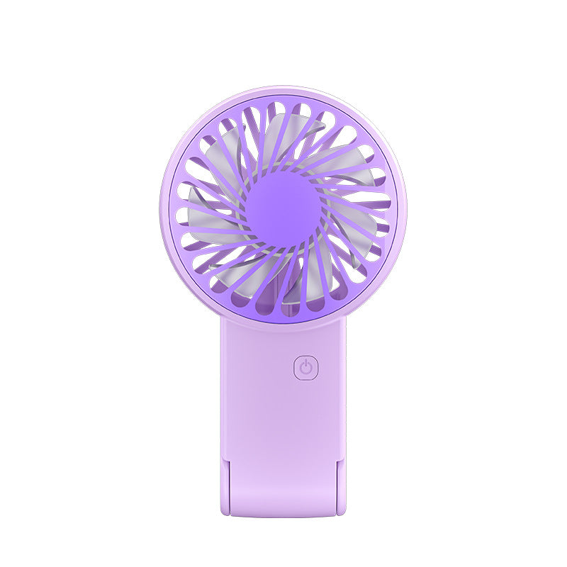 Mini Foldable Handheld Fan 3-Speed USB Rechargeable 2-Pack – Purple