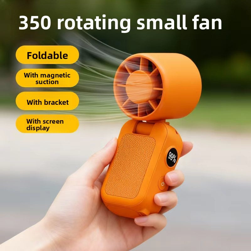 4-in-1 Foldable Fan 5-Speed LED Display Magnetic Base – Light Green