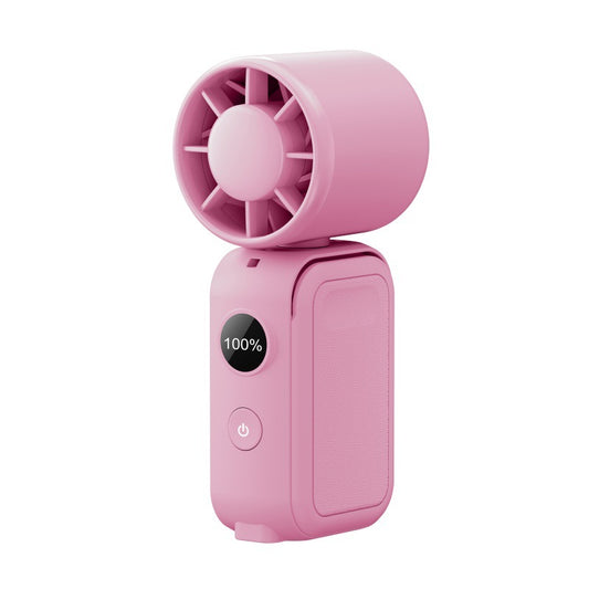 4-in-1 Foldable Fan 5-Speed LED Display Magnetic Base – Pink