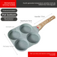 4-Hole Non-Stick Fried Egg Pan with Glass Lid Maifan Stone Coating Breakfast Pancake Maker for Burgers and Omelettes(Black cap bead)