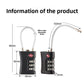 Wine red TSA Approved Cable Combination Padlock 3-Digit Security Lock for Travel Luggage Suitcase Gym Lockers Durable Steel Wire Australian Travel Essential