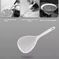 2 Pack Large Skimmer Slotted Spoon Colander Scoop - Long Handle Heat Resistant Food Strainer for Pasta, Noodles & Dumplings - White & Orange