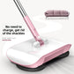 2-in-1 Manual Push Sweeper & Mop with Two Original Clothes - Handheld Floor Cleaner with Sealed Dustbin - Lightweight Cordless Design for Hardwood, Tile, and Marble Floors - Blue