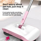 2-in-1 Manual Push Sweeper & Mop with Two Original Clothes - Handheld Floor Cleaner with Sealed Dustbin - Lightweight Cordless Design for Hardwood, Tile, and Marble Floors - Blue