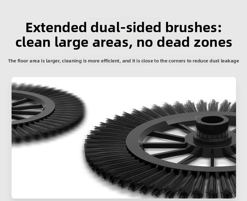 2-in-1 Manual Push Sweeper & Mop with Two Original Clothes - Handheld Floor Cleaner with Sealed Dustbin - Lightweight Cordless Design for Hardwood, Tile, and Marble Floors - Blue