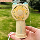 Mini Handheld Fan Bear Design 3-Speed Rechargeable with Stand – Yellow