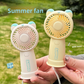 Mini Handheld Fan Bear Design 3-Speed Rechargeable with Stand – Yellow