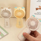 Mini Handheld Fan Bear Design 3-Speed Rechargeable with Stand – Beige