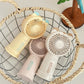Mini Handheld Fan Bear Design 3-Speed Rechargeable with Stand – Beige