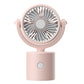 3-in-1 Portable Turbo Fan Handheld & Desk – Rechargeable with Lanyard (Pink)