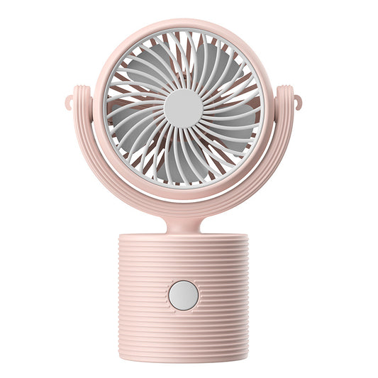 3-in-1 Portable Turbo Fan Handheld & Desk – Rechargeable with Lanyard (Pink)