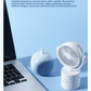 3-in-1 Portable Turbo Fan Handheld & Desk – Rechargeable with Lanyard (White)