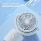 3-in-1 Portable Turbo Fan Handheld & Desk – Rechargeable with Lanyard (White)