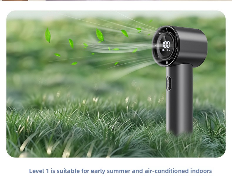 Handheld Turbo Fan 3-Speed LED Display Rechargeable – Champagne Gold