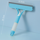 Blue 3-in-1 Window Squeegee with Built-in Spray Bottle - Dual Sided Sponge Glass Cleaner - Streak Free Tool for Shower Screens, Mirrors & Car Windows