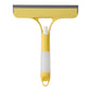 Yellow 3-in-1 Window Squeegee with Built-in Spray Bottle - Dual Sided Sponge Glass Cleaner - Streak Free Tool for Shower Screens, Mirrors & Car Windows