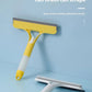 Yellow 3-in-1 Window Squeegee with Built-in Spray Bottle - Dual Sided Sponge Glass Cleaner - Streak Free Tool for Shower Screens, Mirrors & Car Windows