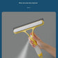 Yellow 3-in-1 Window Squeegee with Built-in Spray Bottle - Dual Sided Sponge Glass Cleaner - Streak Free Tool for Shower Screens, Mirrors & Car Windows