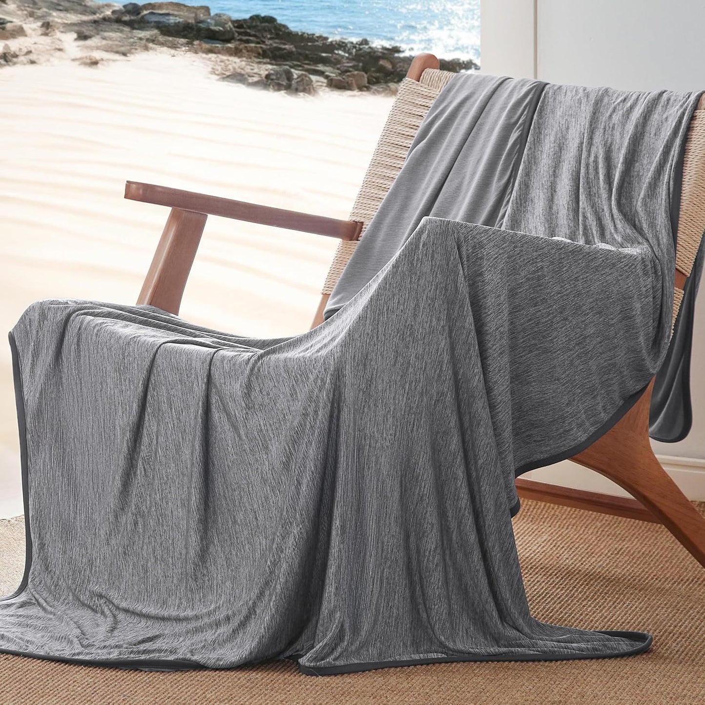 Pink Queen Size 200x150CM Cooling Blanket for Hot Sleepers - Lightweight Breathable All-Season Throw, Hand / Machine Washable