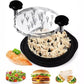Black Chicken Shredder Machine with Transparent Lid & Brush - Manual Meat Chopper and Pulverizer for Cooked Chicken and Pet Food